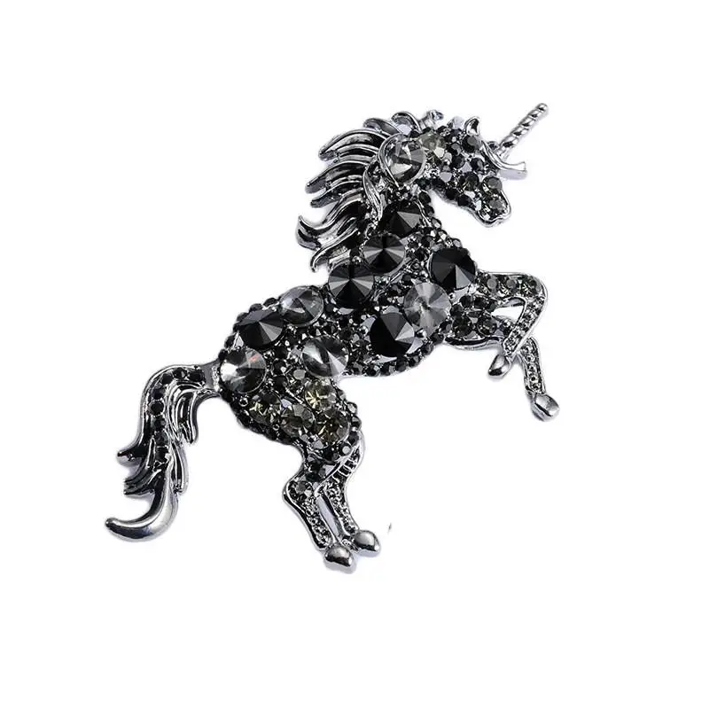Прямая поставка Новый Винтажный стиль брошь-лошадь булавка значок со стразами