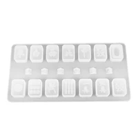 mahjong silicone mould candy chocolate mold diy fondant cake decorating tool kitchen baking supplies