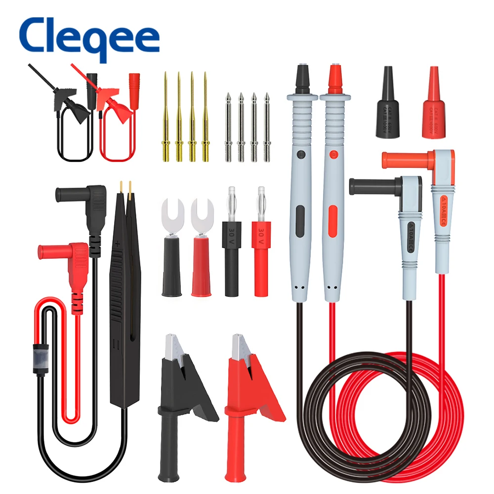 Cleqee мультиметр зонд зонды Сменные иглы наборы тестовых щупов для цифрового