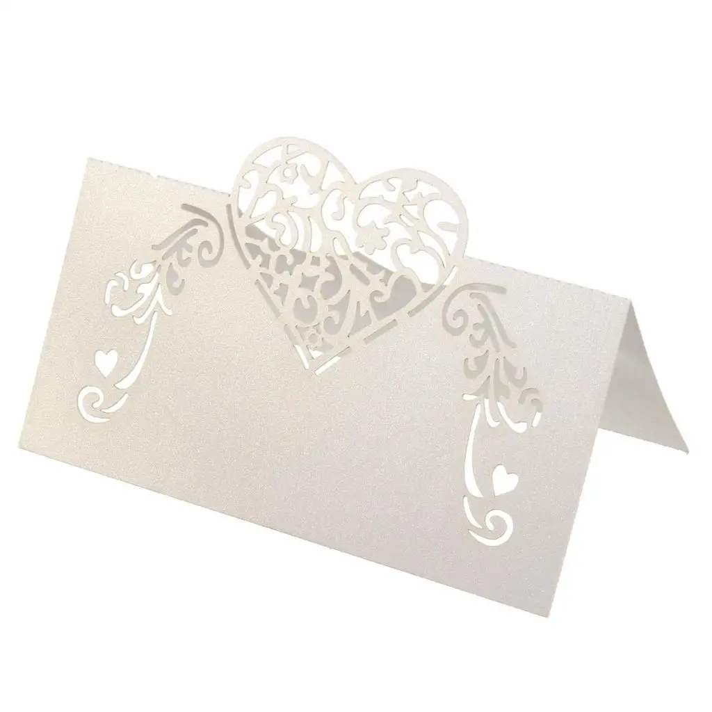 

Table Number/Name/Place Cards Cut Heart Wedding Party Decor
