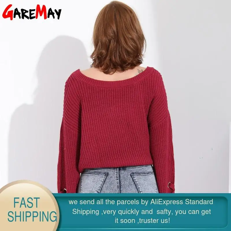 Knitting Sweater Women Pull Femme Loose Jumper Sweaters And Pullover Female Autumn Knit Casual Manche Longue Tops GAREMAY | Женская