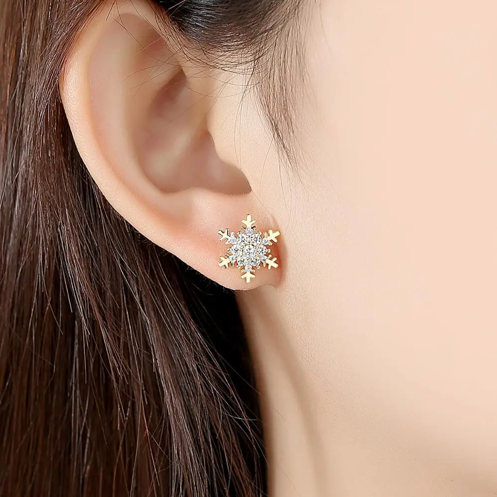 Серьги гвоздики женские с фианитами модное Ювелирное Украшение под золото в