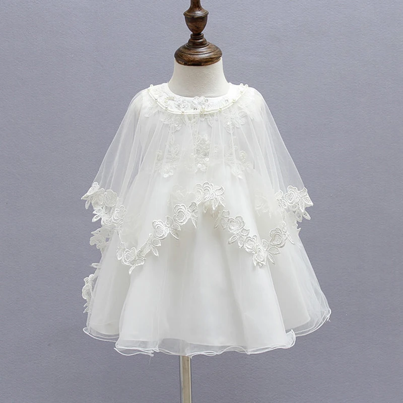 Платье для крещения с кружевной накидкой дамская шляпа без полей детское