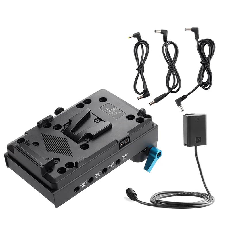 V Mount V-lock Plate with DMW-DCC12 Dummy Battery Adapter for BMCC BMPCC Panasonic GH3 GH4 Camera Monitor Audio Recorder | Электроника