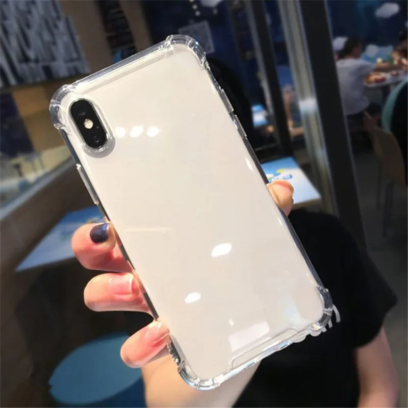 Противоударный бампер прозрачный силиконовый чехол для телефона iPhone X XS XR Max 8 7 6 6S