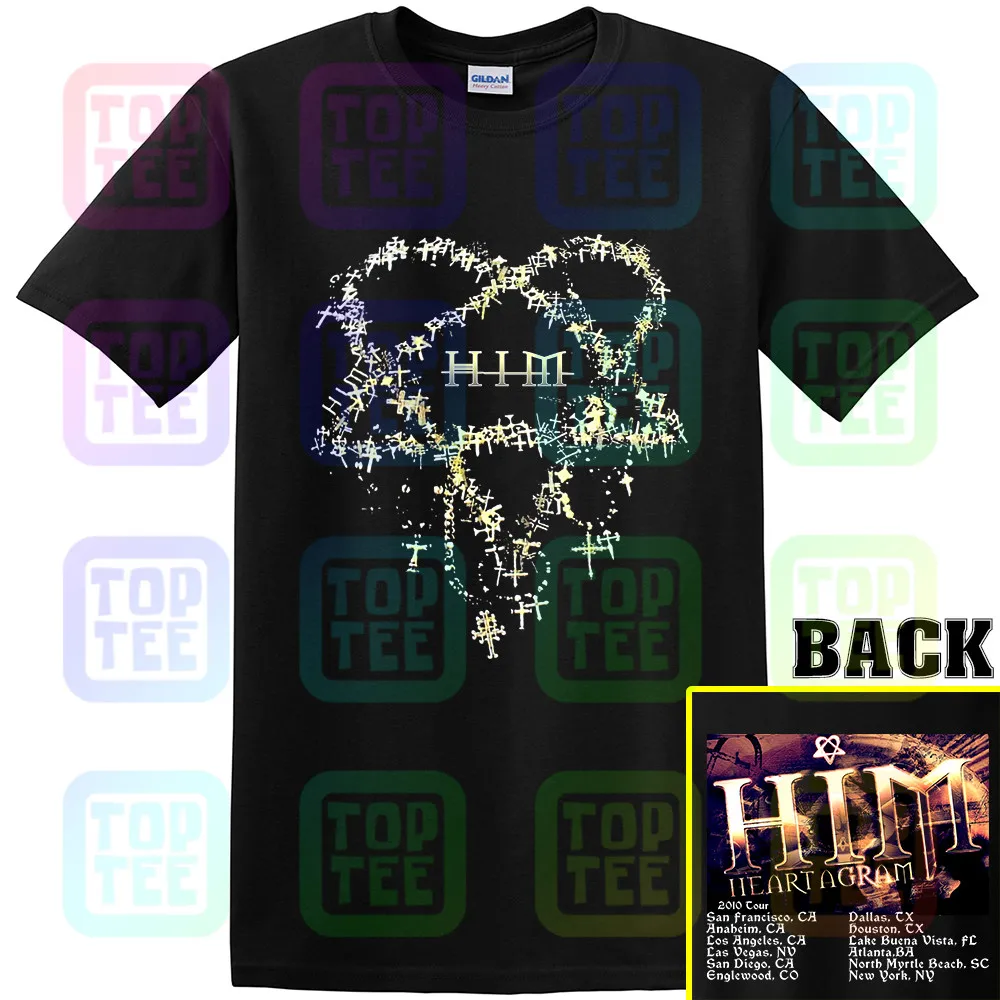 Его адское величество он Heartagram взрослый маленький футболка 2010 Tour Ville Valo