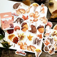 46pcspack kawaii squirrel thank you mini sticker album diary scrapbooking label stationery school supplies n786