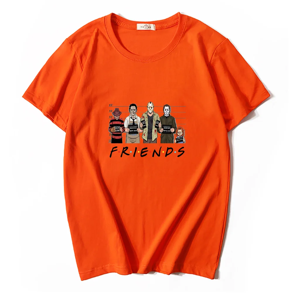 Новинка лета 2021 Мужская футболка с принтом ужасов и друзей удобные дышащие топы