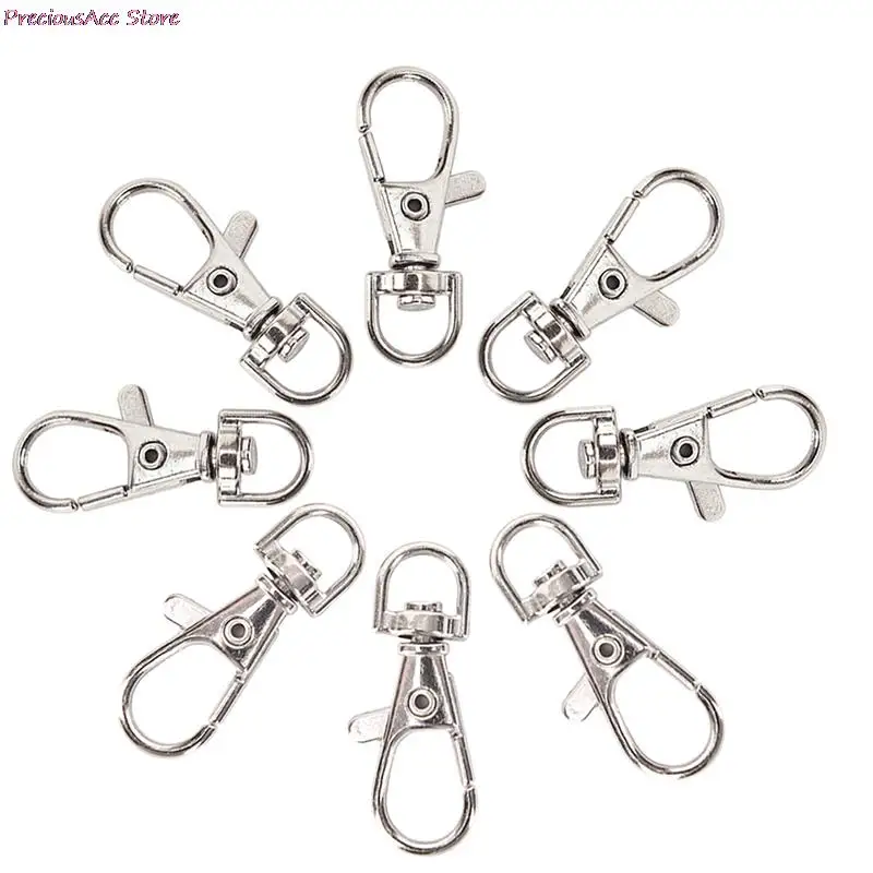 

10Pcs Swivel Lobster New Clasp Clips Key Hook Key Ring Keychain Split Findings Clasps For Keychains Making 35mm