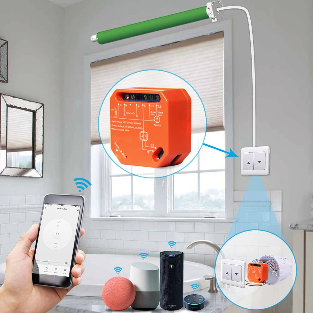 Tuya Zigbee 3.0 модуль переключателя штор для жалюзи с мотор совместим Умной жизнью