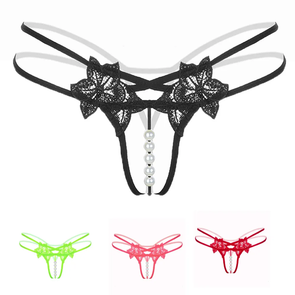 

Female Underwear Erotic Ling Sexy Pendant Lady Pearl G String V-string Women Panties Low Waist Underwear Lingerie Set For Women