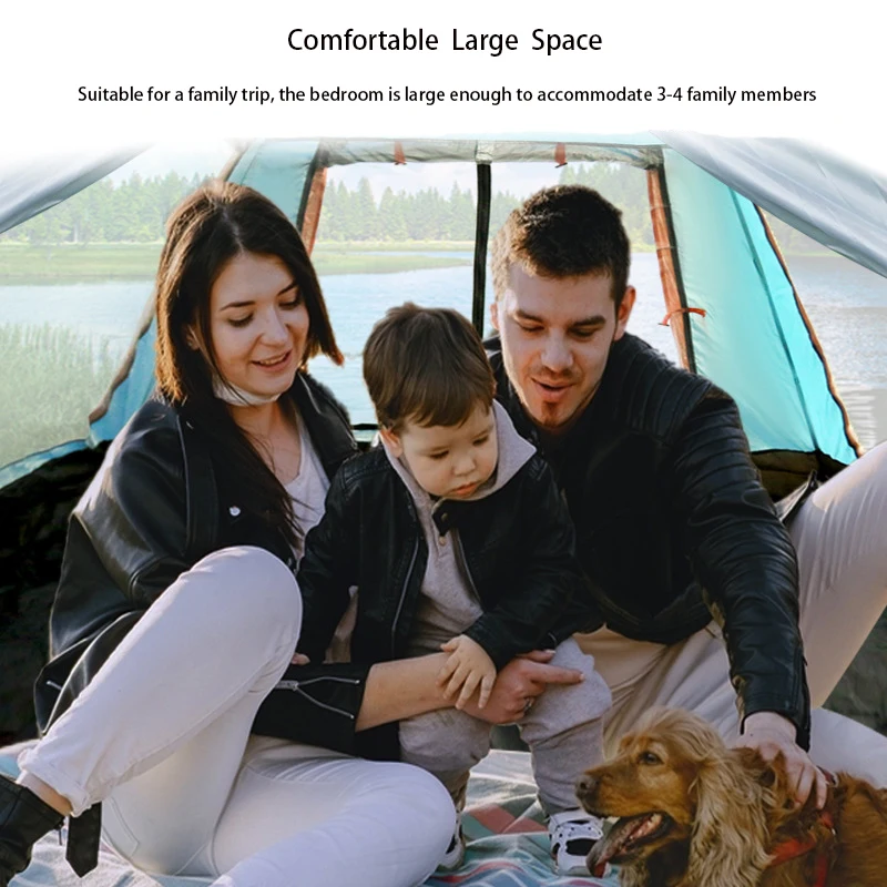 

4 Person Single Layers Camping Tent Waterproof Outdoor Travel Fishing Sun shelter for Family Party Awning 210x210x140cm