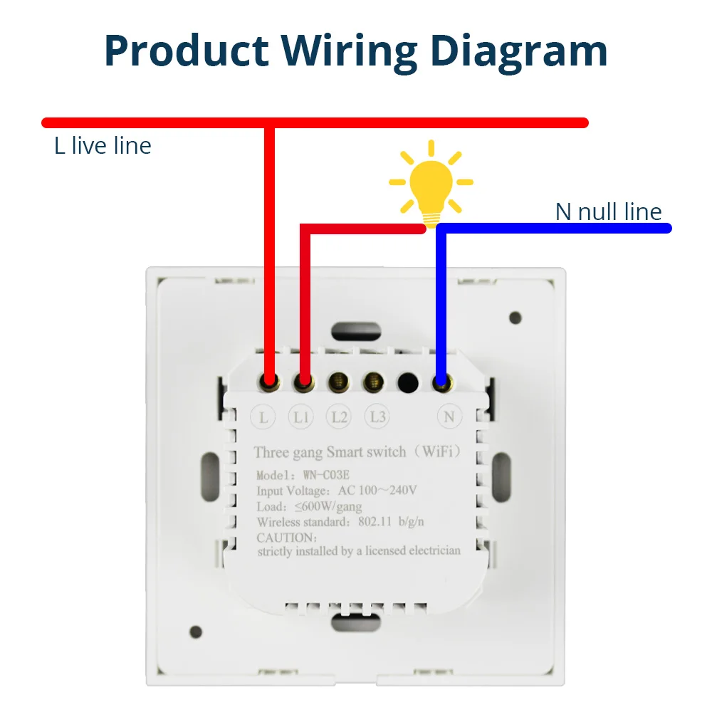 Настенный WiFi выключатель для умного дома с возможностью голосового управления