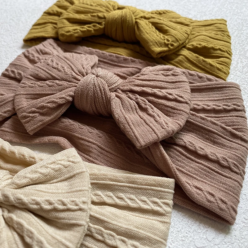 4 шт./компл. Детская повязка на голову банты для девочек тюрбан детские вязаные