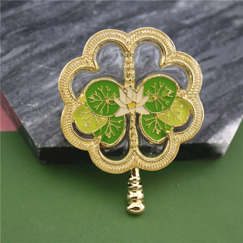 Qingdao factory semi-permeable oil dripping process alloy fan enamel brooch elegant retro corsage female | Украшения и аксессуары