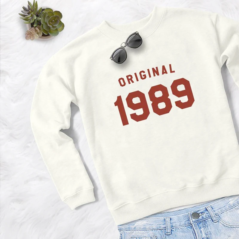 

Casual Crewneck Girl Pullover Fall Full Sleeve Jumper Original 1989 Sweatshirt Birthday Party Women Clothing