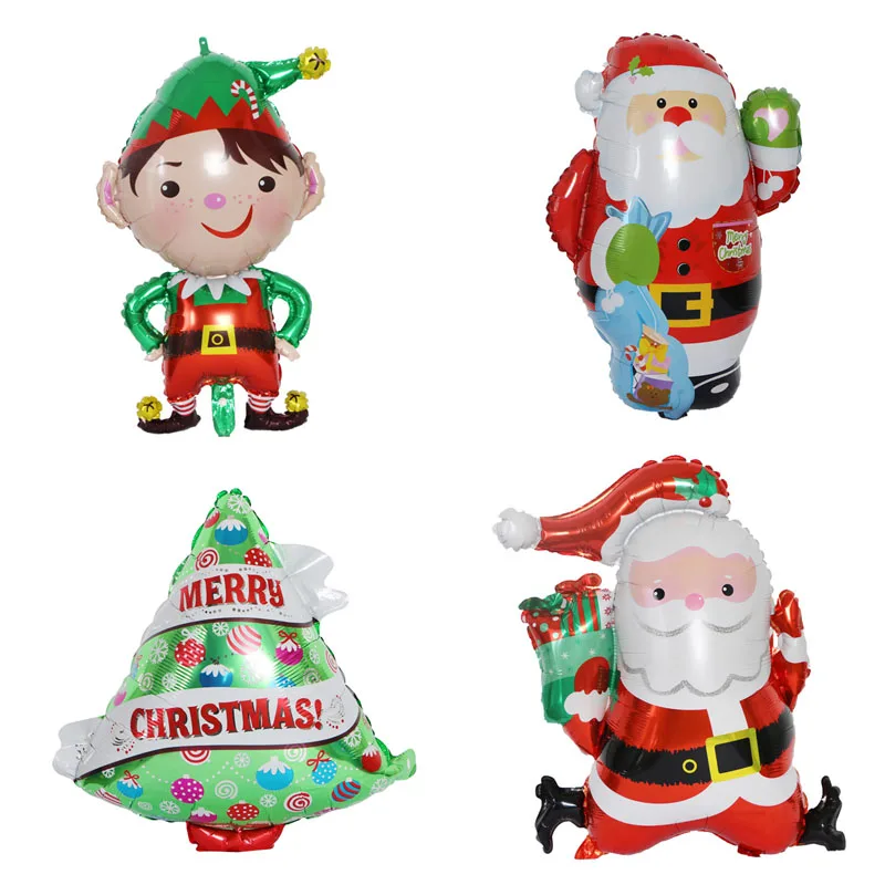 1 шт. 4 вида Рождественский Санта-Клаус мальчик дерево шарики из фольги разных