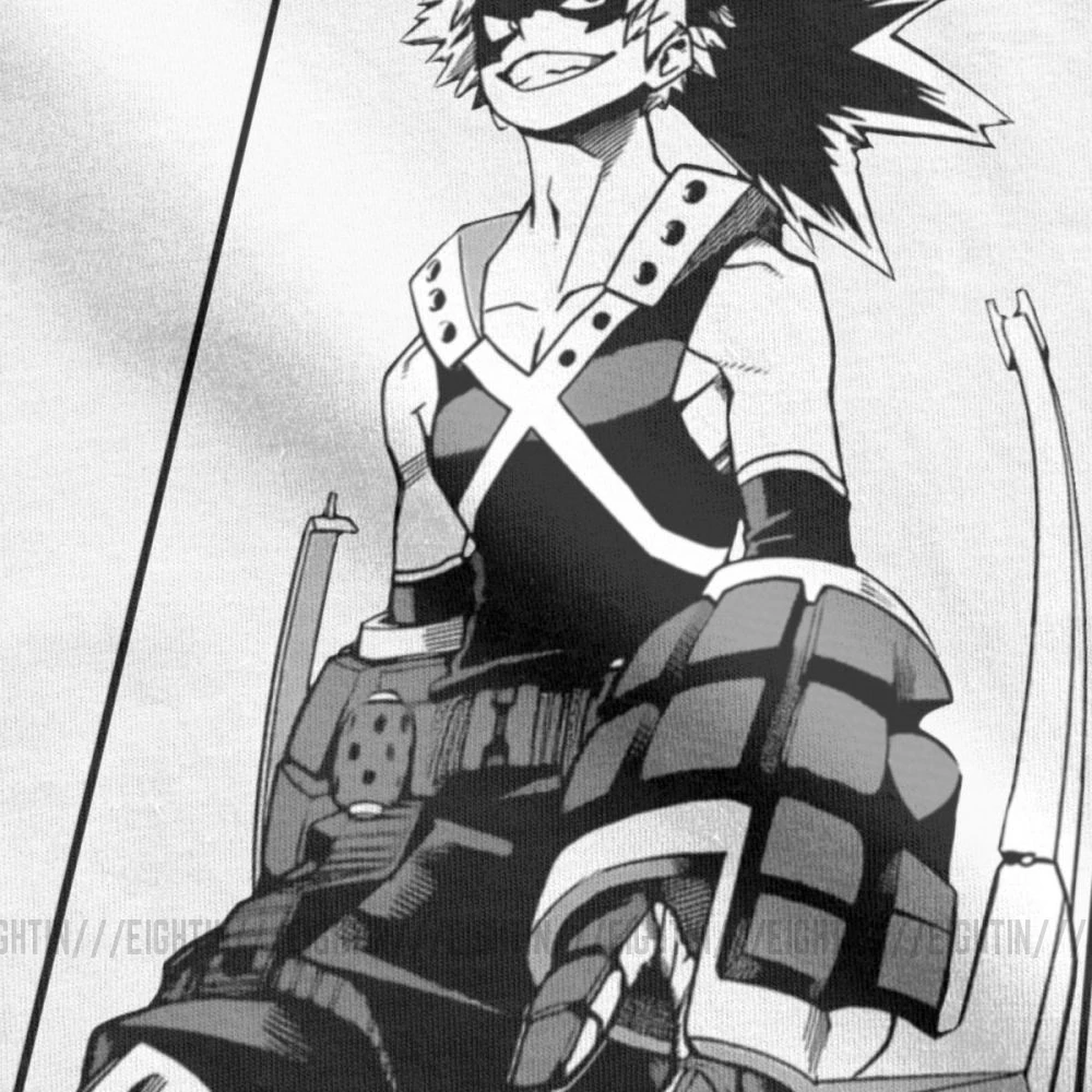 Мужская футболка с надписью «Katsuki Bakugo», футболка с надписью «My Hero Academy», новинка, топы с короткими рукавами и круглым вырезом, хлопковые футболки размера плюс