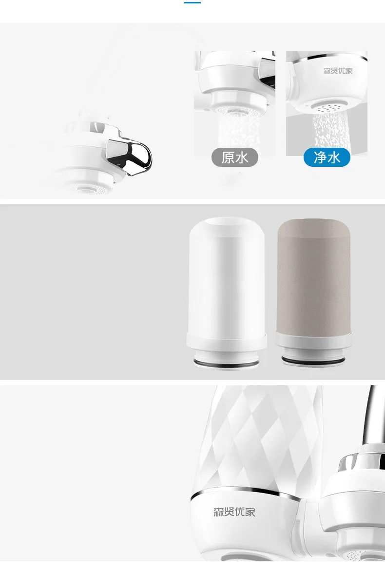 

Faucet filter home water purifiers Level 5 filtering Water filter with Replacement core for home bathroom kitchen WF20