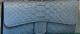 Light Blue Длинный женский кошелек из змеиной кожи, Женский кошелек и сумочка, тройной клатч, сумка на выход, Дамский кожаный кошелек, Женский кошелек для телефона - Цвет: Light Blue