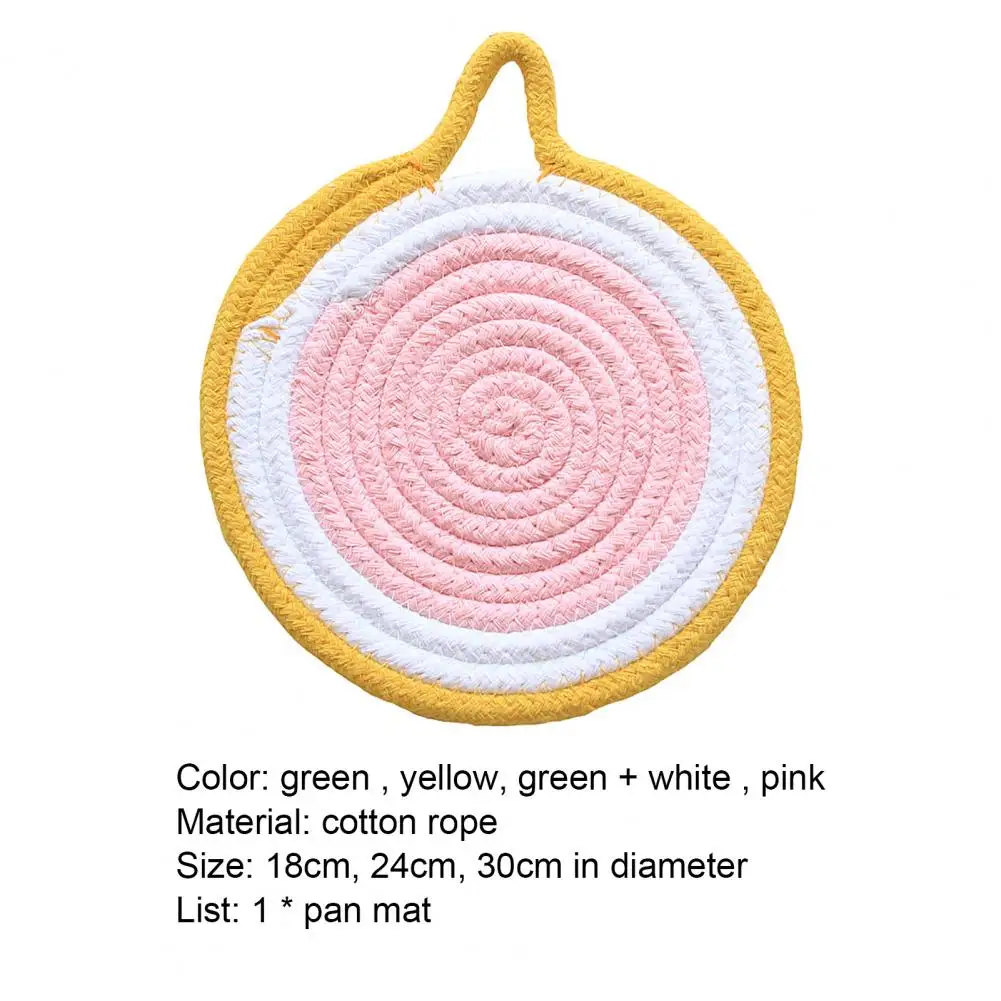 

Round Insulation Pad Placemats Hangable Anti-slip Cotton Rope Tea Coffee Cup Coasters Table Mats Kitchen Accessories for Cafes