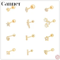 canner 1pair 925 sterling silver stud earrings for women fine jewelry helix cute small piercing cartilage earrings pendientes w5