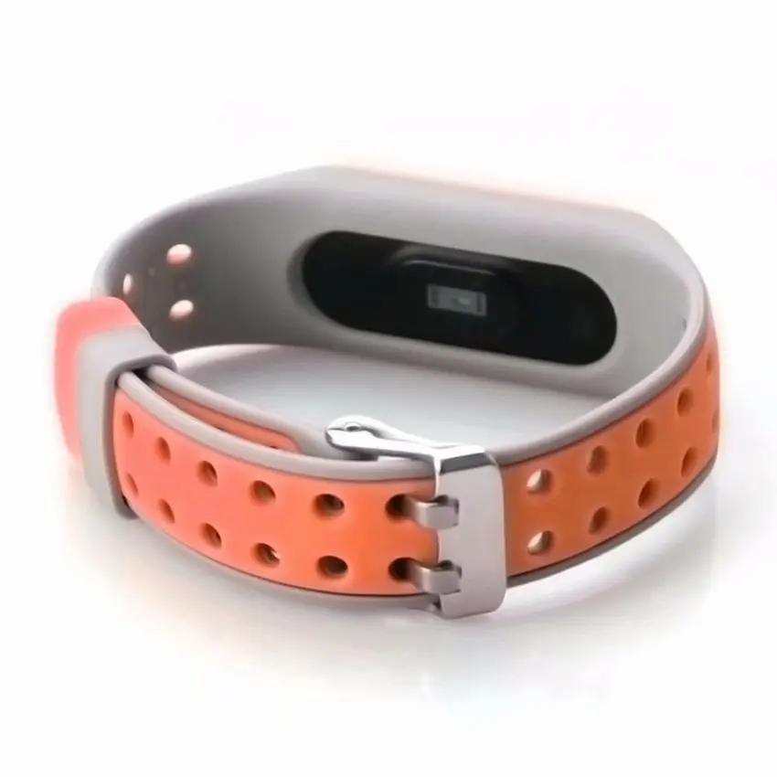 Ремешок силиконовый для Xiaomi Mi Band 3 4 5 спортивный сменный Браслет двойного цвета