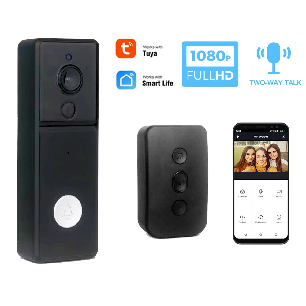 

Tuya 1080P HD Video Doorbell Camera WiFi Intercoms for the Apartment Door Bell Wireless Doorbell Intercom 2 Way Audio Smart Home