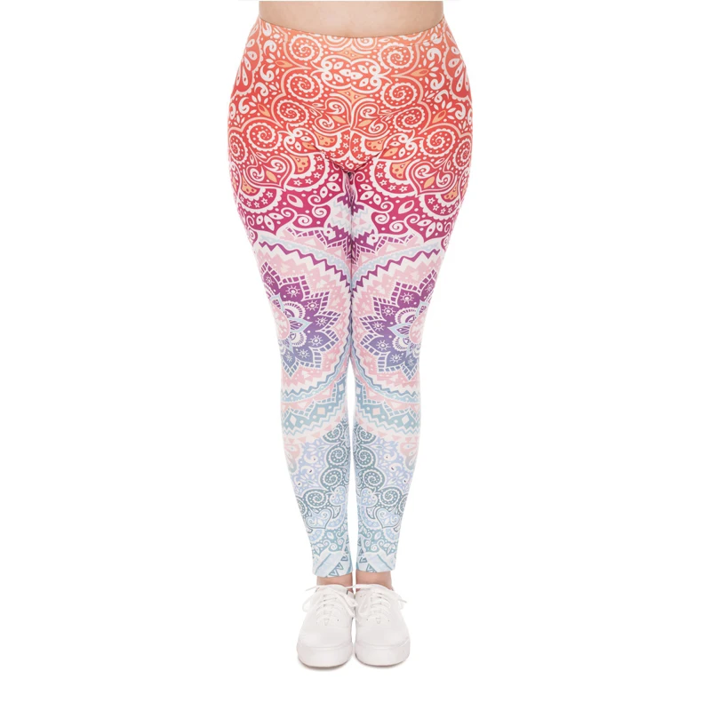

DeanFire Plus Size Stretch Leggings AZTEC ROUND OMBRE Print Fitness Legging Sexy Silm legins High Waist Trouser Women Pants