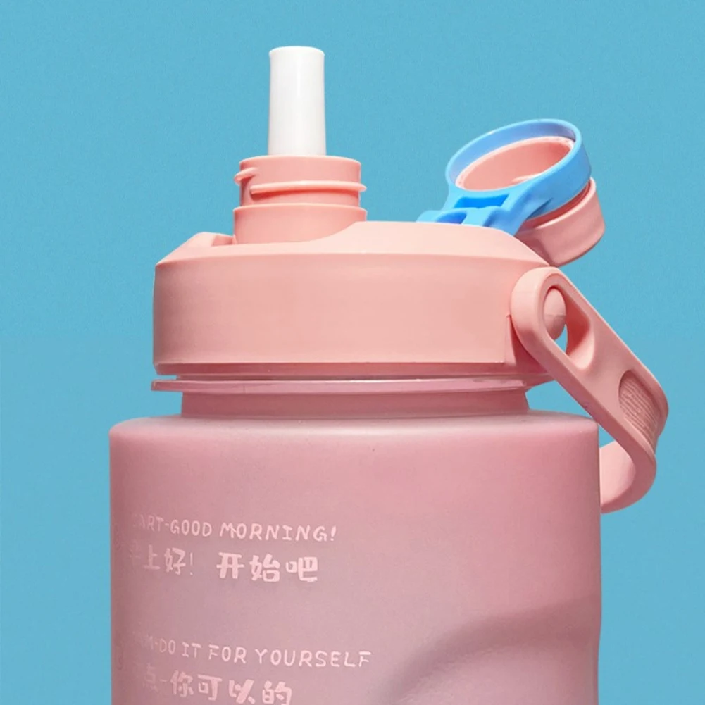 

Straw Gradient Water Cup Straw Water Bottle Cute Portable Scale Bottle For Water Outdoor Travel Kettle For Adult Kid Drink Jugs