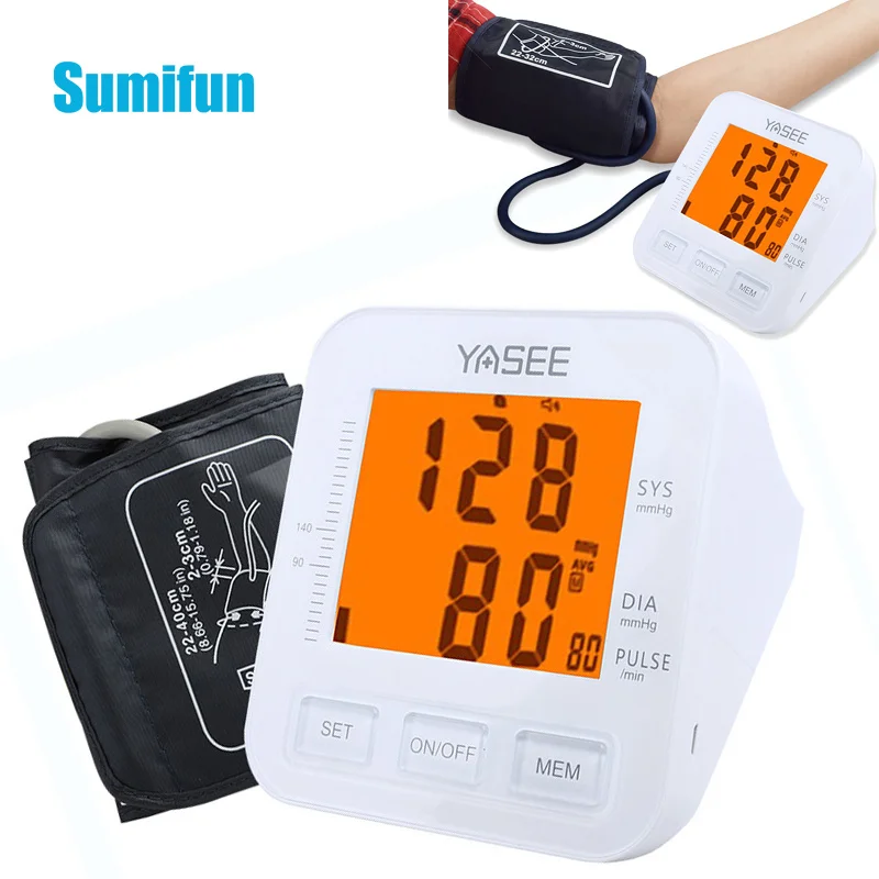 

Medical Portable BP Sphygmomanometer LCD Screen Arm Automatic Blood Pressure Monitor Meter Tonometer Gauge Home Health Care