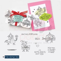 robot metal cutting dies and stamps clear silicone stamps stencil for scrapbooking die cuts stamping cutting embossing template