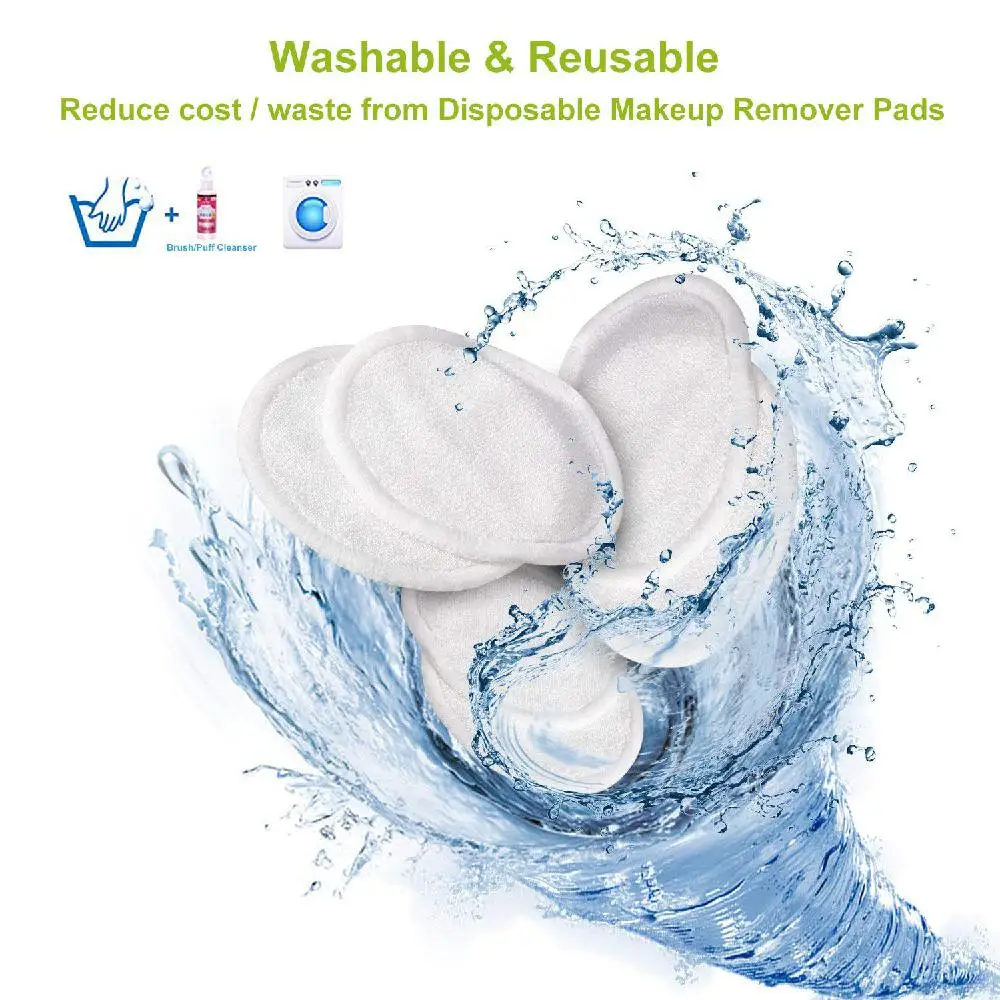 HobbyLane 16 шт. многоразовые подушечки для снятия макияжа органический бамбук хлопок