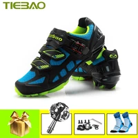 tiebao cycling shoes men women breathable self locking blue zapatillas ciclismo mtb spd pedals sneakers mountain bike shoes