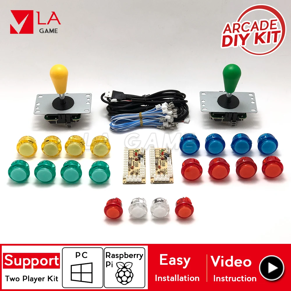 2 игрока Аркады diy Цифровая нулевой задержкой ПК Rasberry Pi 4 bartop аркадная sanwa Кнопка 30