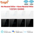 Умный сенсорный выключатель с Wi-Fi, не требуется нейтральный провод, переключатель света для умного дома на 134 клавиши с управлением через приложение Tuya Alexa Google Home