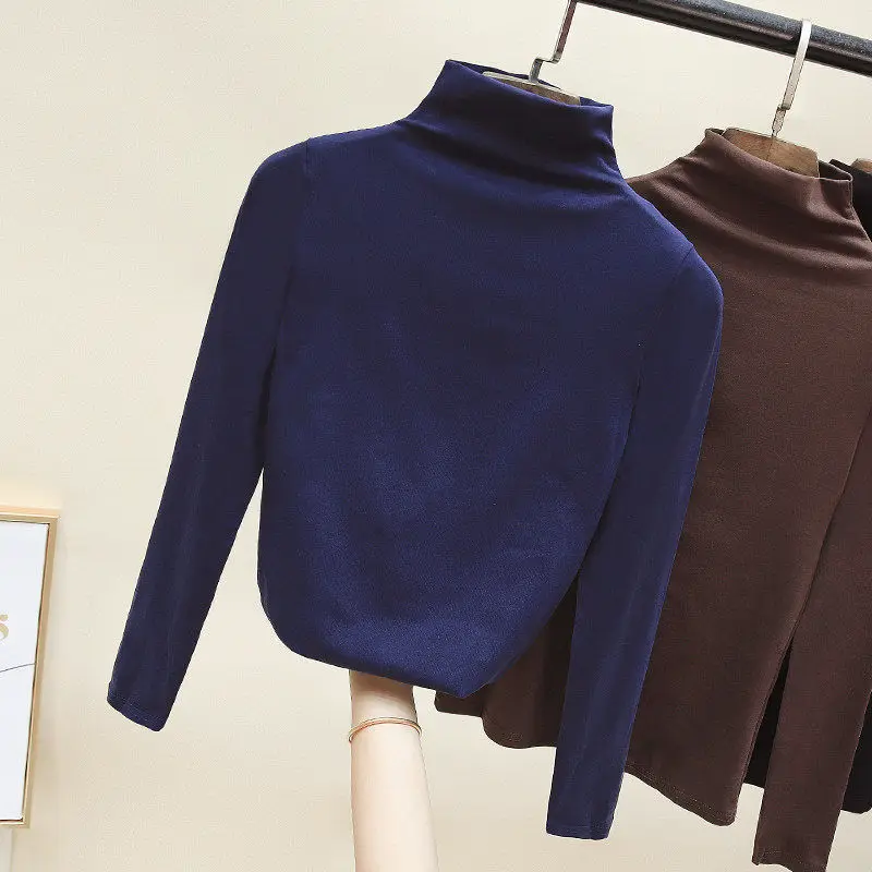 Женские футболки Женская водолазка с коротким рукавом весна/лето 2021 черная