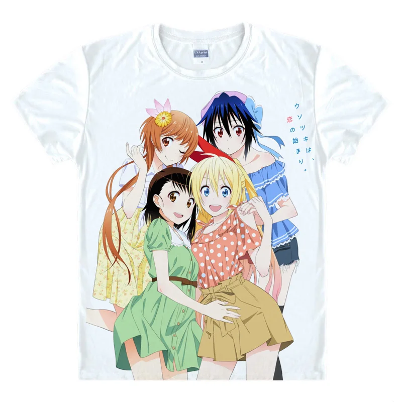 Футболка Nisekoi Raku Ichijo Chitoge костюмы для косплея мужские футболки из японского