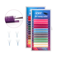 newcome mix color auto fanning eyelash extension self blooming lashes diy 2d3d4d5d6d eyelashes makeup tool