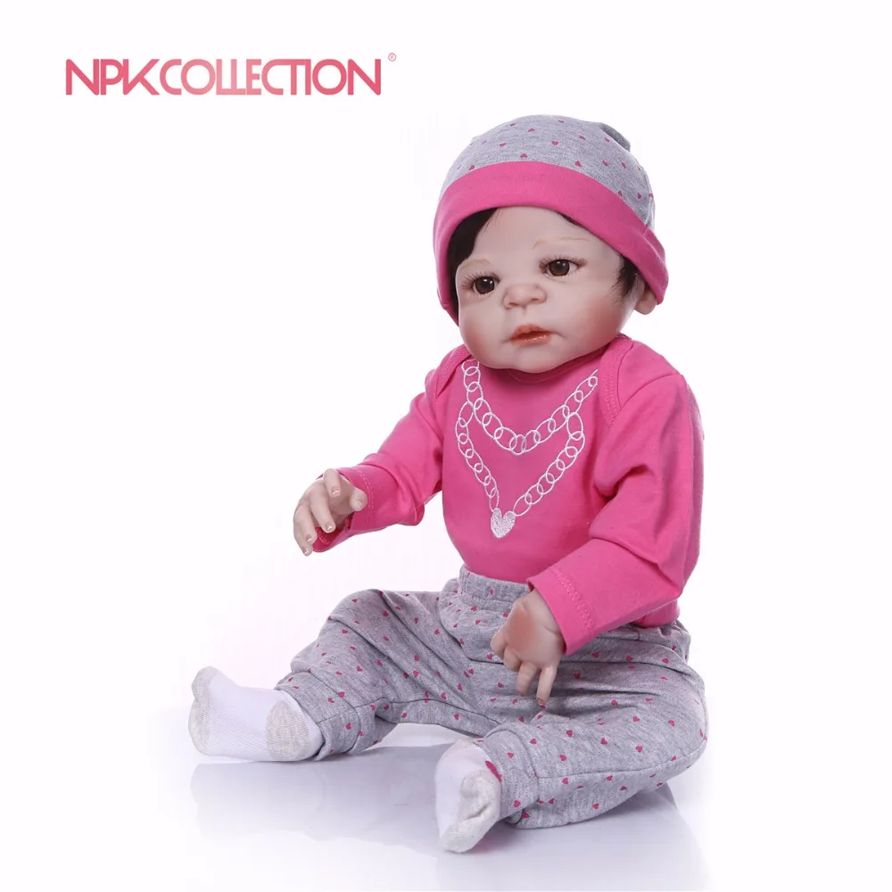 

NPK 57CM Pink Strawberry Full Body Silicone Girl Reborn Babies Doll Toys Princess Babies Doll Wig Hair Birthday Gift Xmas gift