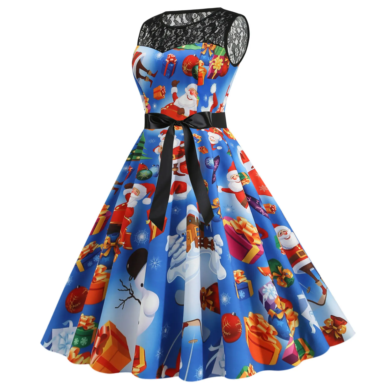 

Lace Sleeveless Christmas 1950s Prom Housewife Party Dress Evening Women Women's Dress