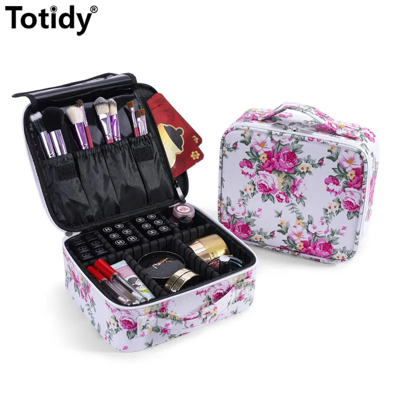 

Женский чехол для макияжа с пионами и цветами, новый косметический чехол для кистей из ПВХ, портативный дорожный Чехол для маникюра и красоты