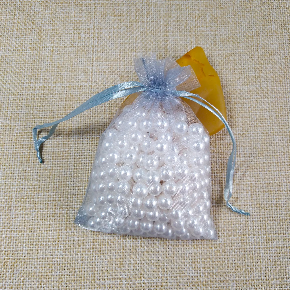 50 шт./лот, сумки из органзы 5x7 7x9 9x12 см, Подарочная сумка для свадебной вечеринки, сумки для подарков на Рождество, день рождения, сумки для упаковки ювелирных изделий - Цвет: gray
