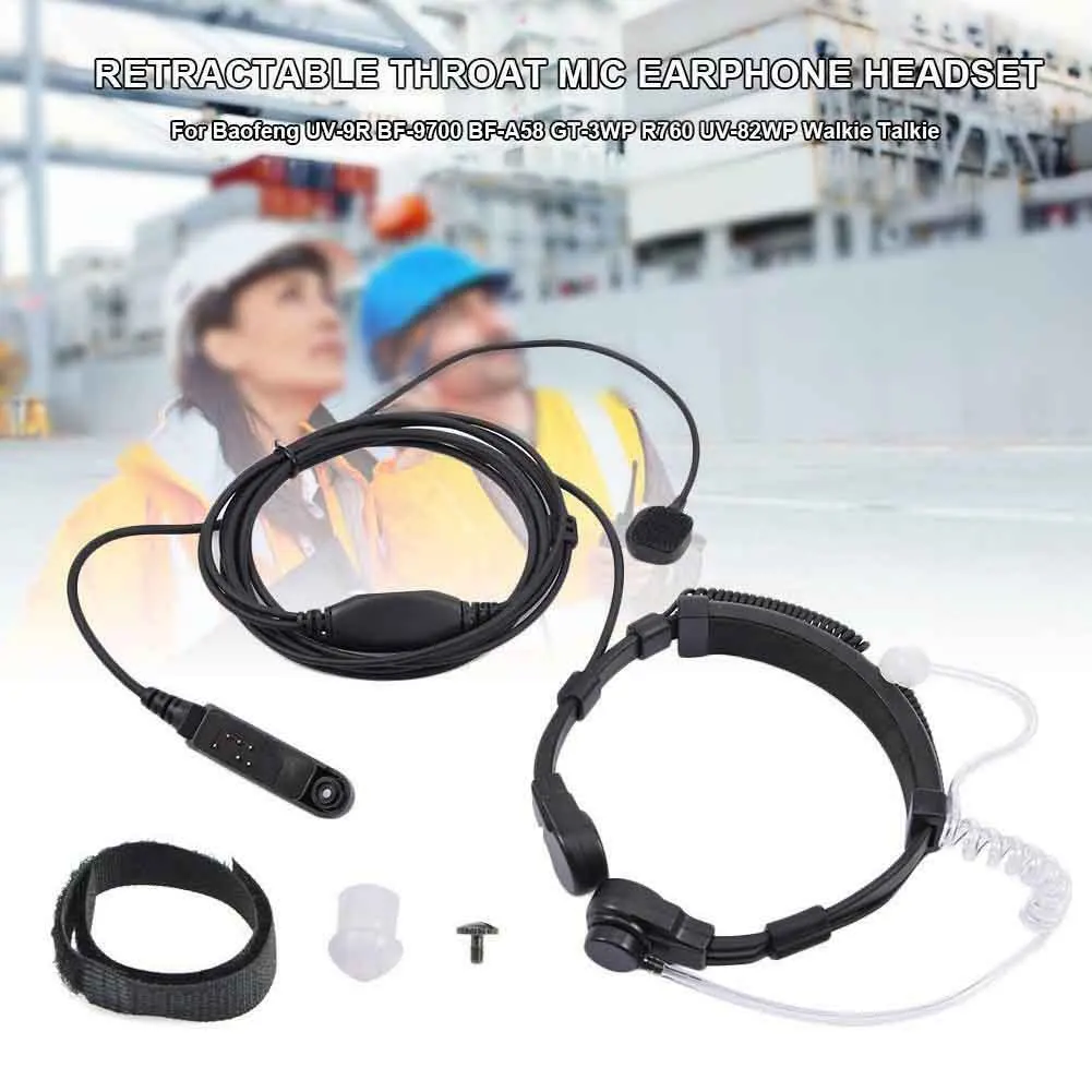 Auriculares inal&aacute;mbricos con micr&oacute;fono de garganta, accesorios de repuesto &uacute;tiles, fiable-2