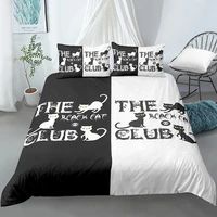black and white bedding black cat bedding set duvet cover with 12 pillow case home textile animal duvet cover set