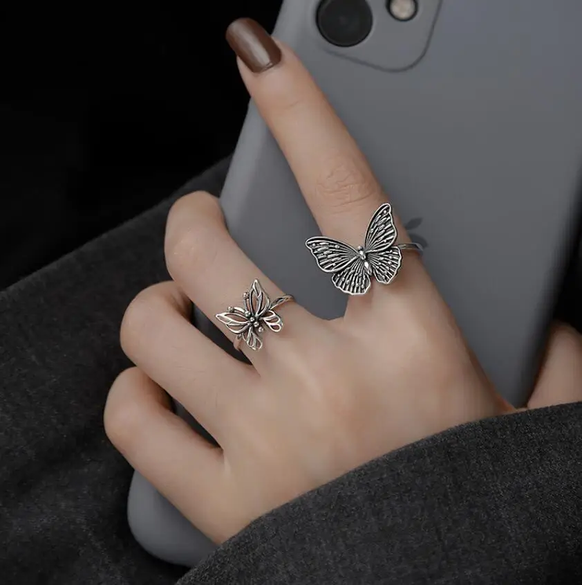 2020 популярное классическое кольцо из нержавеющей стали с бабочкой множество