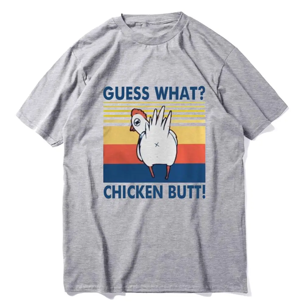 

2020 fashion summer What Funny Chicken Butt Meme Retro Men's T-Shirt Novelty Humor Adult Tee