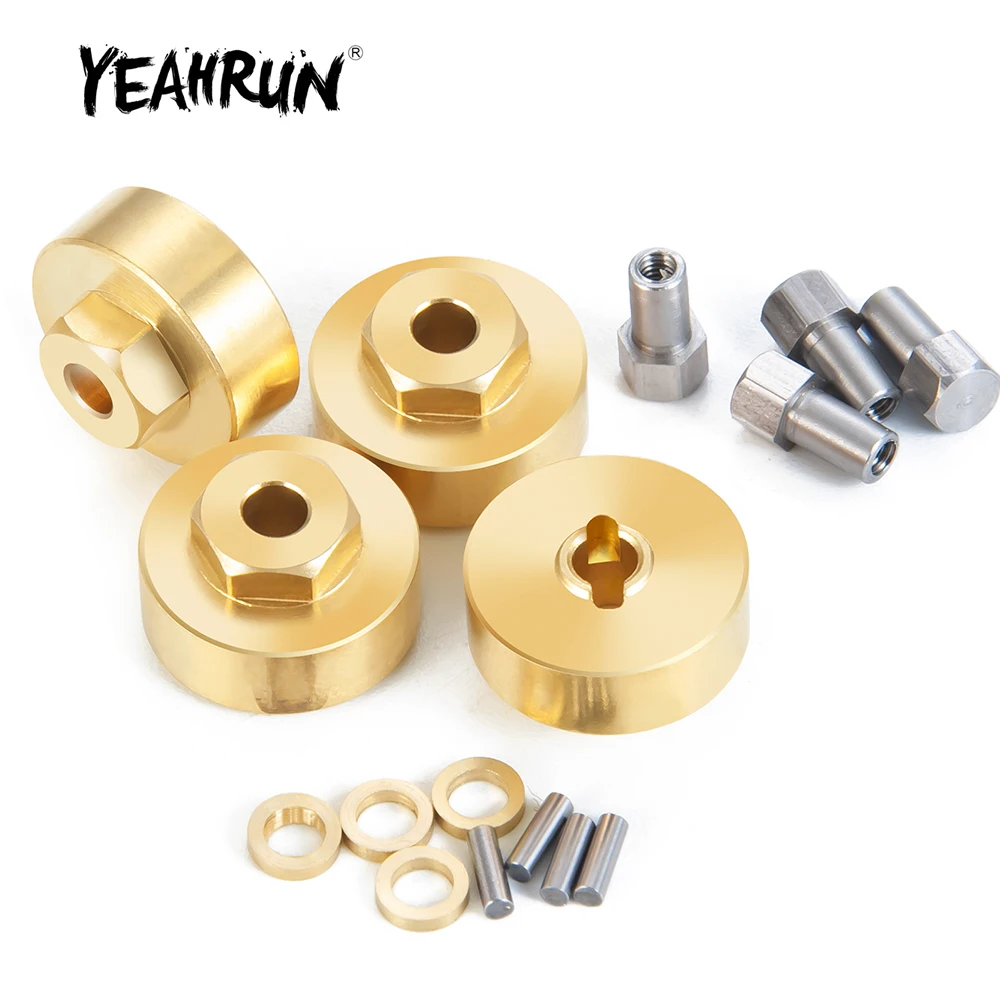 

YEAHRUN Brass Wheel Hub Weights Counter Counterweight for Axial SCX24 90081 1/24 RC Crawler Car DIY Replacement Accessories