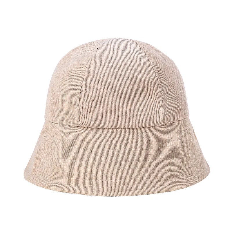 

2021 New Fashion Dome Corduroy Bucket Hats For Women And Men Spring Summer Panama Caps Sun Fishing Black Cotton Fisherman's Hat