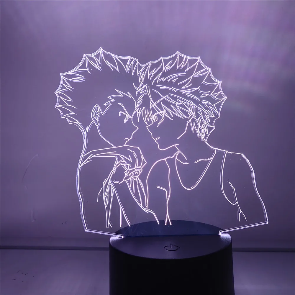 Охотник X Hunter 3D лампа Gon Freecss Killua Zoldyck фигурка светодиодный ночник аниме HXH игрушки
